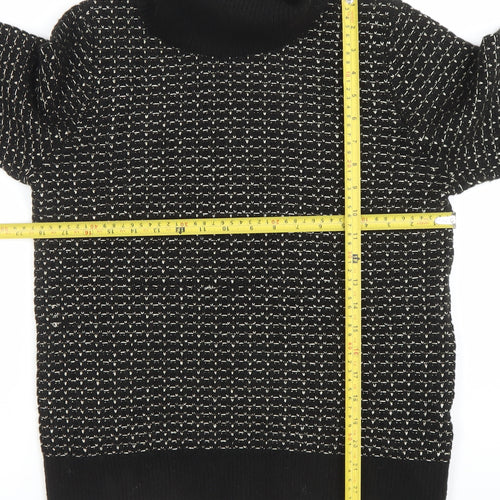 MICHA Women’s Black Roll Neck Knit Wool Blend Jumper Size M