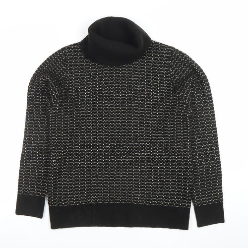 MICHA Women’s Black Roll Neck Knit Wool Blend Jumper Size M