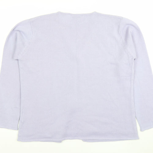 Honor Millburn at EWM Women’s Lilac Cardigan L Acrylic Embroidered Floral Knit