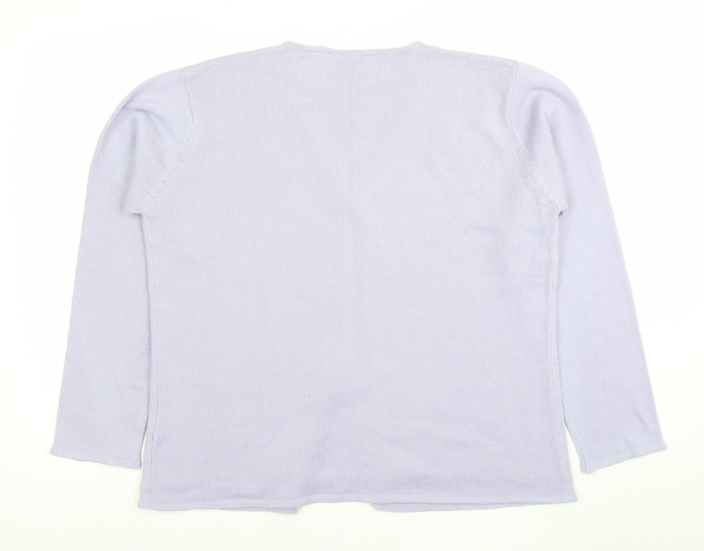 Honor Millburn at EWM Women’s Lilac Cardigan L Acrylic Embroidered Floral Knit