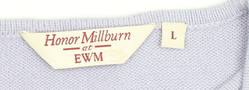 Honor Millburn at EWM Women’s Lilac Cardigan L Acrylic Embroidered Floral Knit