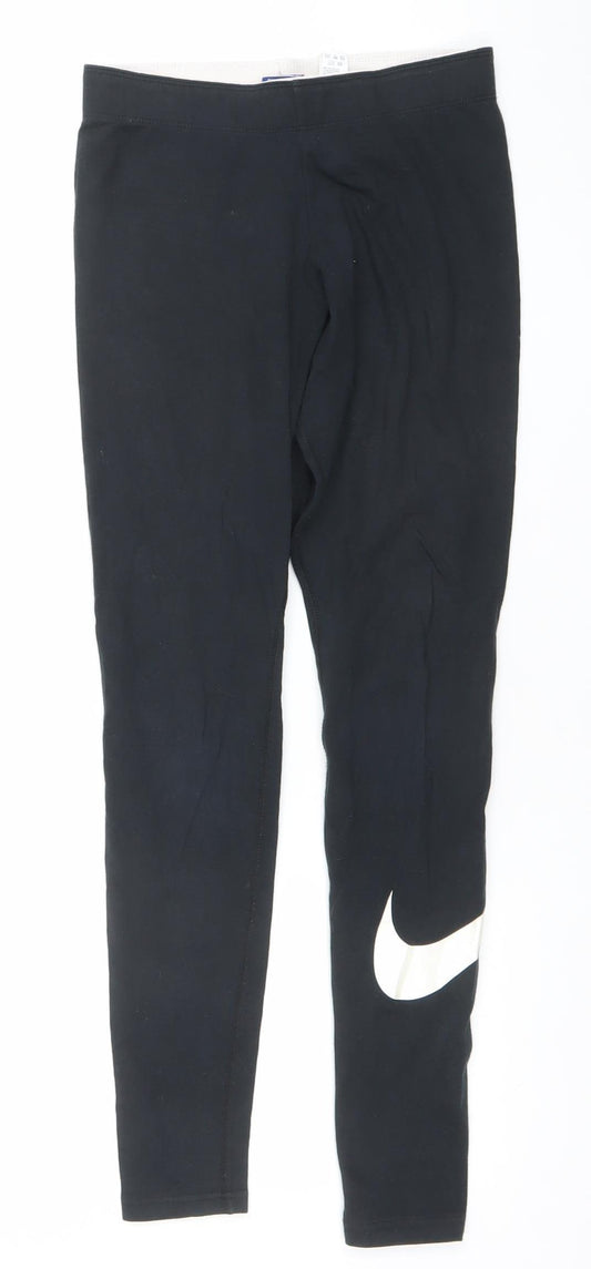 Nike Women's Black Small Leggings Slim Fit Activewear Trousers