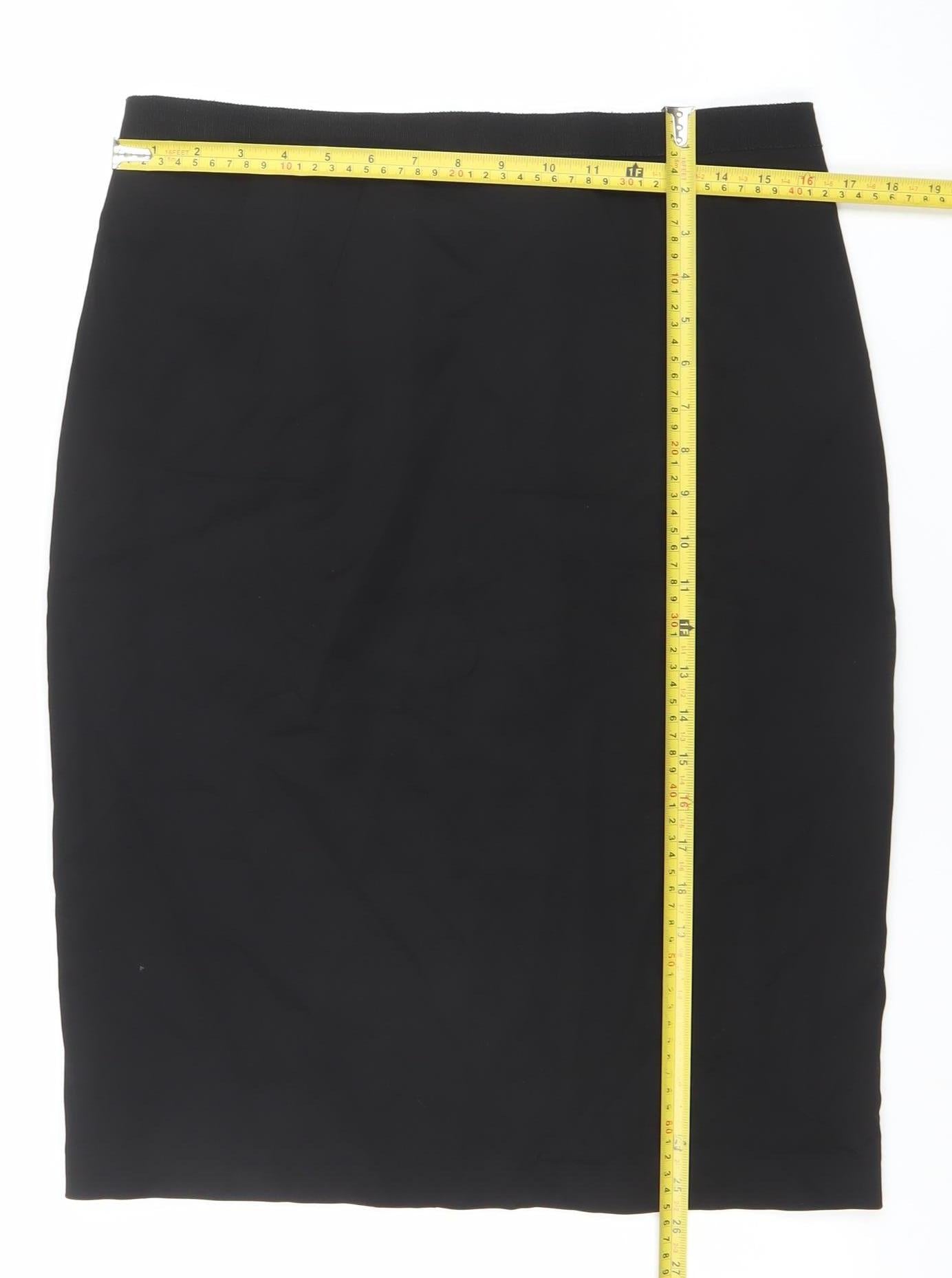 Coast Women Black Size 14 Pencil Skirt Viscose Blend Elegant Workwear