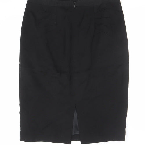 Coast Women Black Size 14 Pencil Skirt Viscose Blend Elegant Workwear