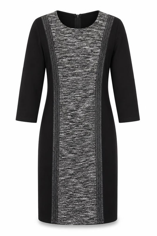 Front view of Cotton Brothers Women’s Black Knit Bodycon Dress M Workwear