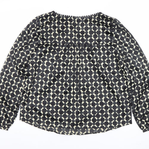 Comma Women’s Black Polka Dot Long Sleeve Tunic Blouse Size L