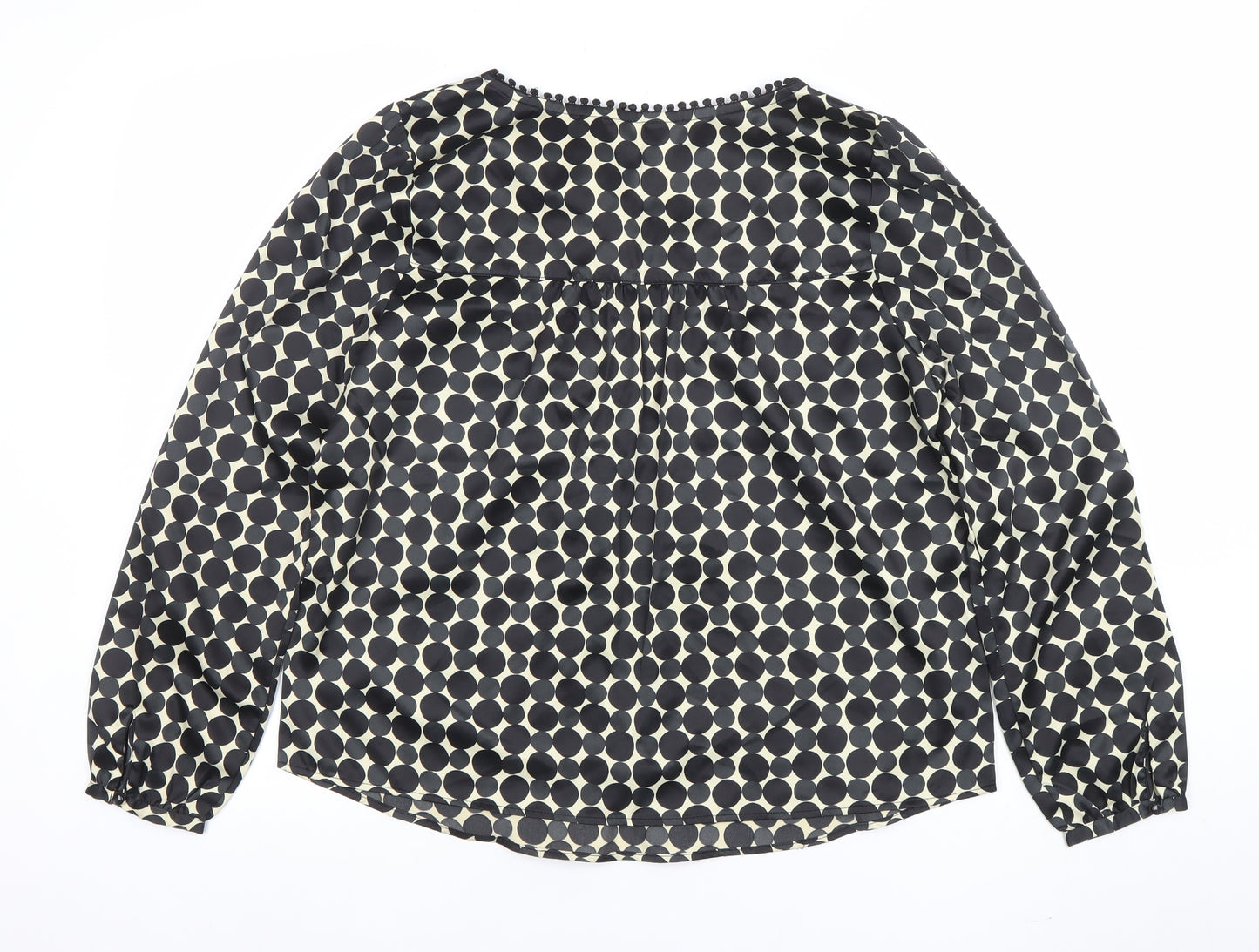 Comma Women’s Black Polka Dot Long Sleeve Tunic Blouse Size L