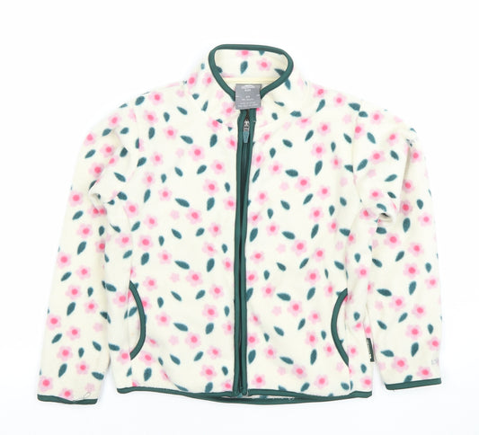 Trespass Girls Ivory Floral Fleece Zip Jacket 5-6 Years Lightweight