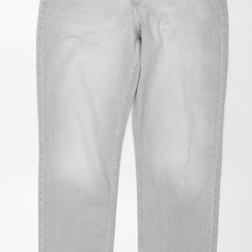 Primark Women Grey Straight Leg Stretch Denim Jeans Size 8