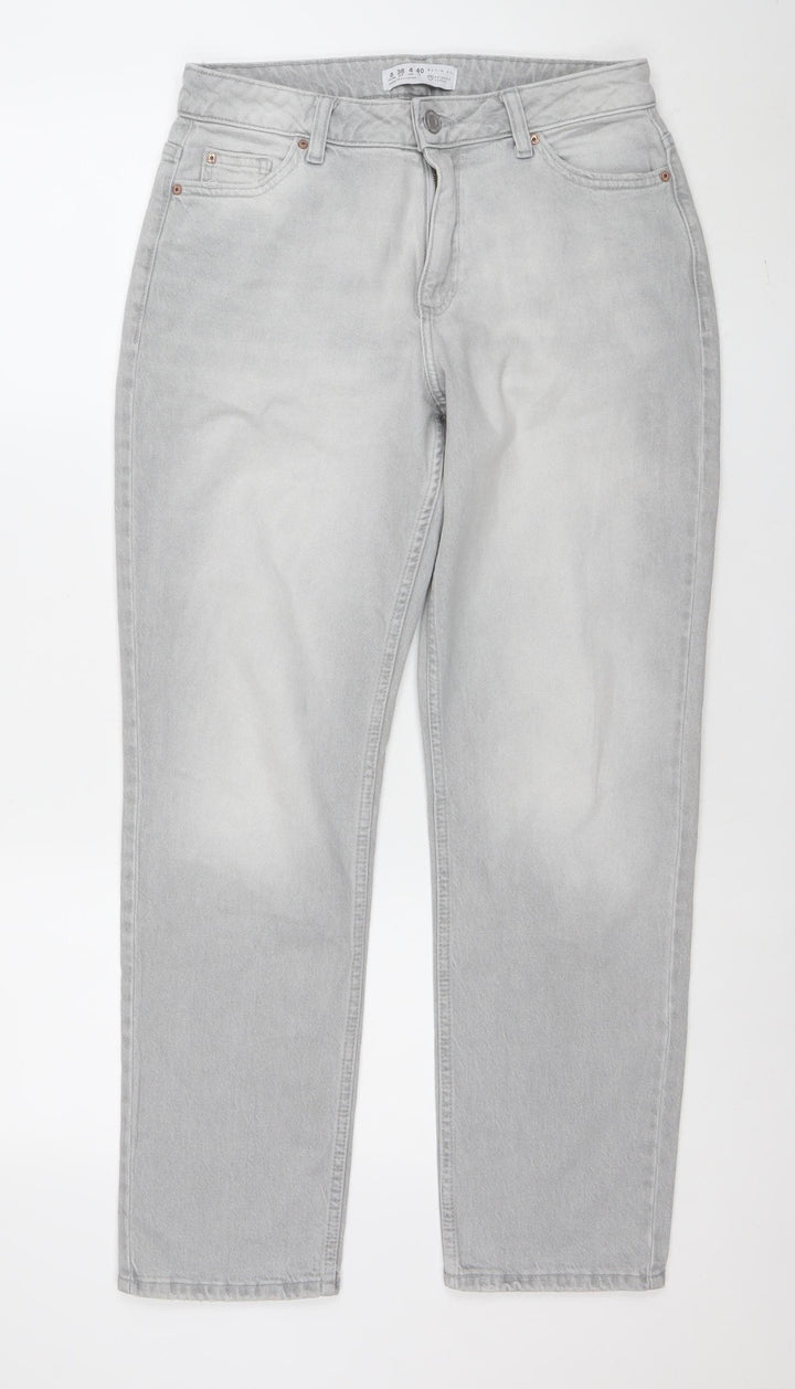 Primark Women Grey Straight Leg Stretch Denim Jeans Size 8