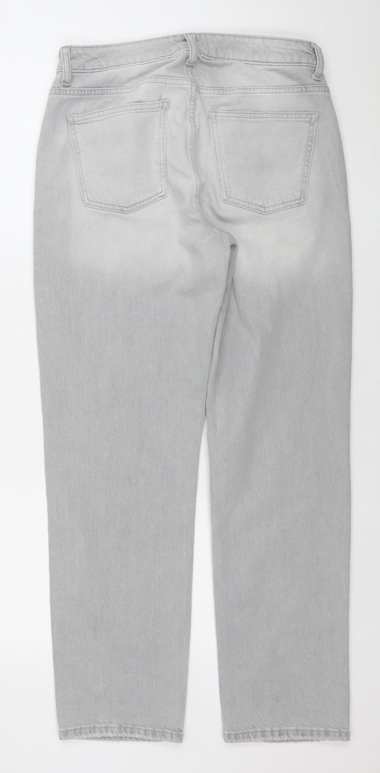 Primark Women Grey Straight Leg Stretch Denim Jeans Size 8