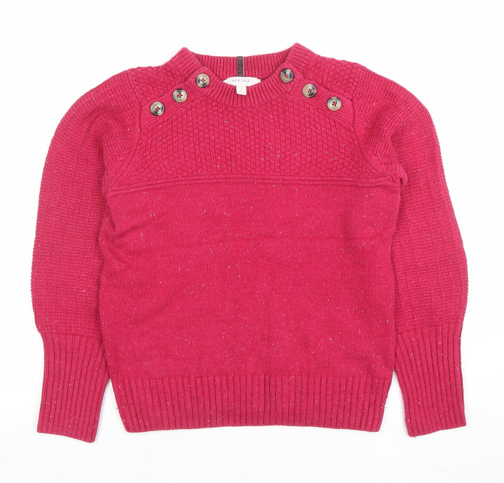 Marks and Spencer Per Una Women’s Pink Button Pullover Jumper Size 8