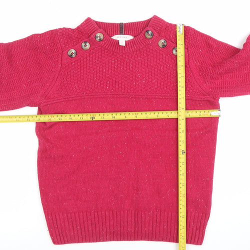 Marks and Spencer Per Una Women’s Pink Button Pullover Jumper Size 8