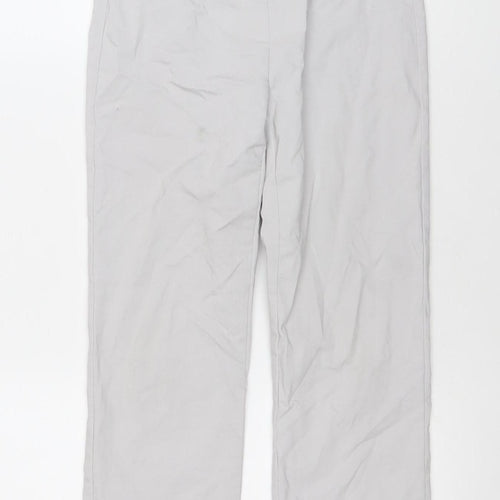 Gallery Women Beige Viscose Blend Stretch Straight Trousers UK 8
