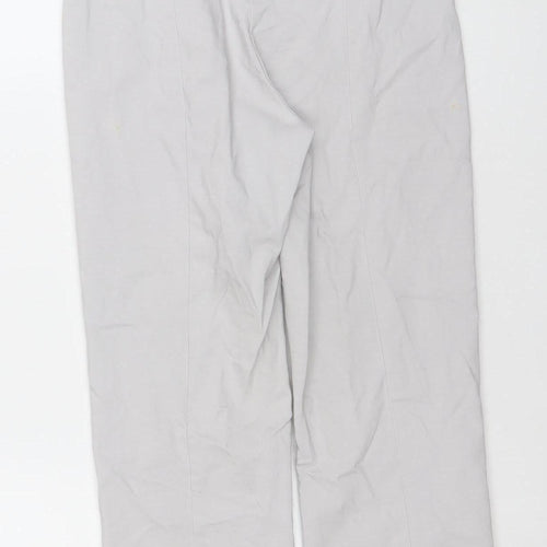 Gallery Women Beige Viscose Blend Stretch Straight Trousers UK 8