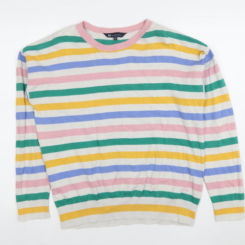 Crew Clothing Company Womens Multicoloured Stripe Cotton Jumper Size 12