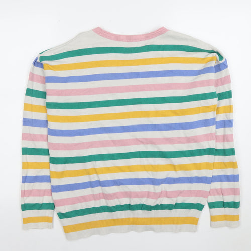Crew Clothing Company Womens Multicoloured Stripe Cotton Jumper Size 12