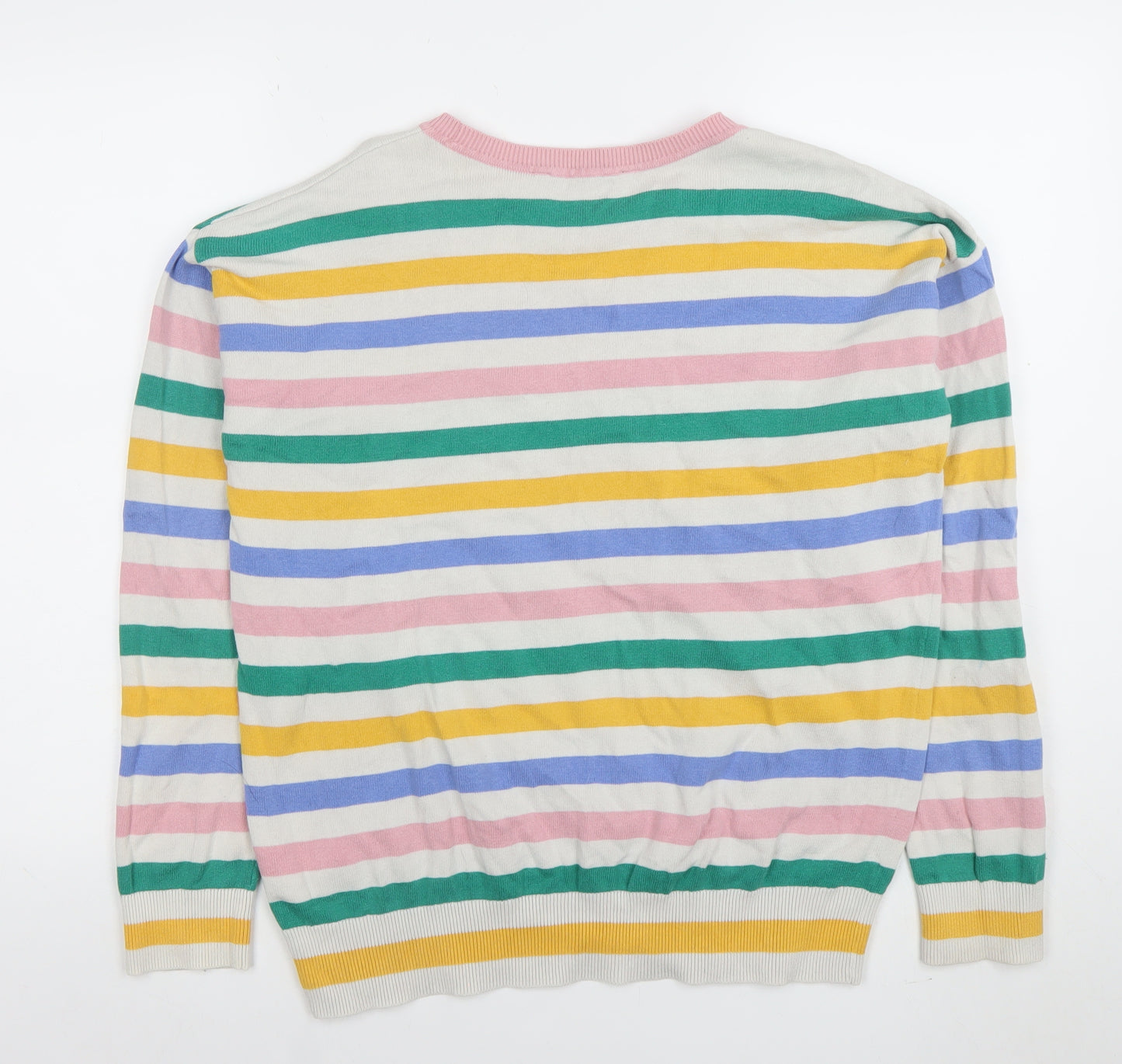 Crew Clothing Company Womens Multicoloured Stripe Cotton Jumper Size 12