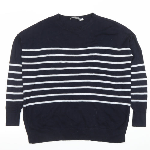 Mint Velvet Women's Blue Striped Star Knit Jumper Size M