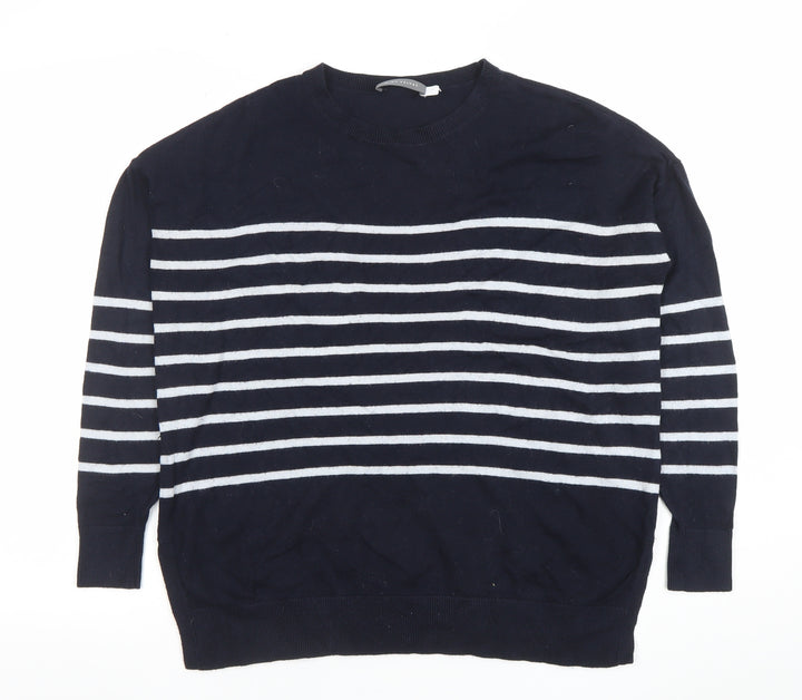 Mint Velvet Women's Blue Striped Star Knit Jumper Size M