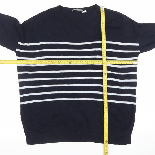 Mint Velvet Women's Blue Striped Star Knit Jumper Size M