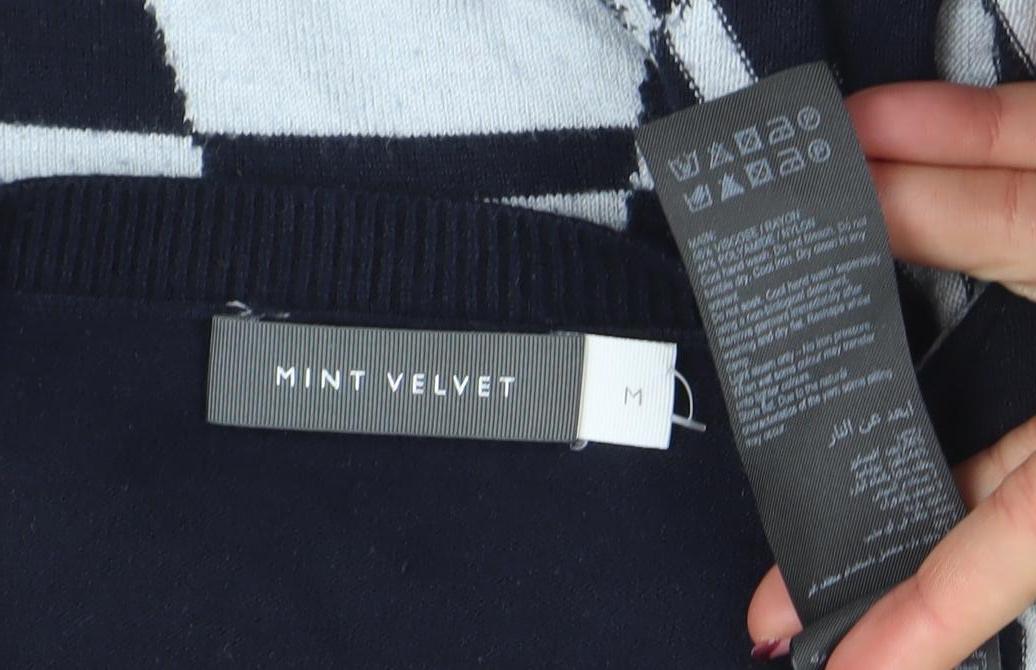Mint Velvet Women's Blue Striped Star Knit Jumper Size M