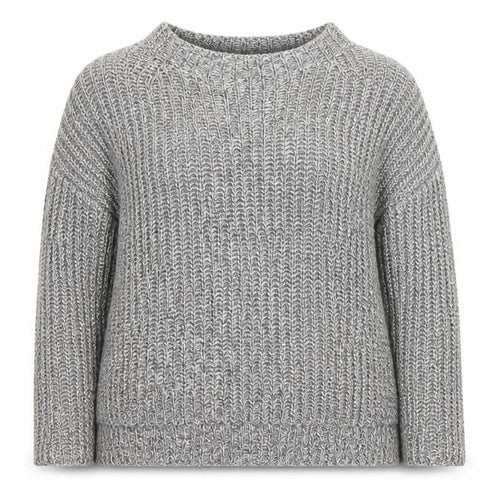 Oui Women’s Grey Chunky Knit Cotton Blend Jumper Size 14