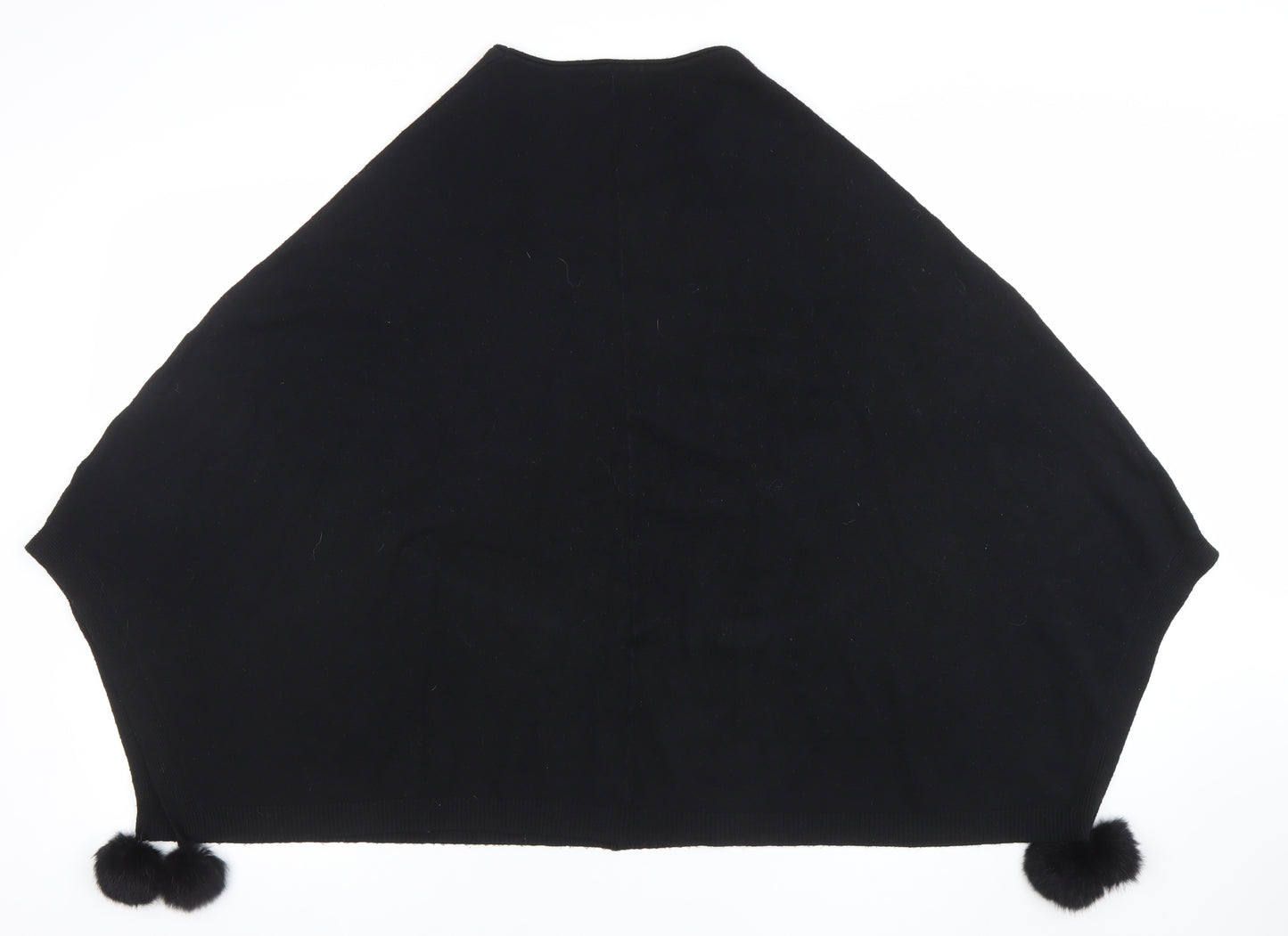 Oberston Womens Black Rhinestone Cape Poncho One Size Knit Jumper