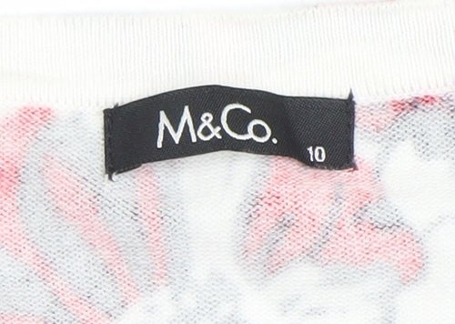 M&Co Women’s Multicoloured Floral Cardigan Size 10 Knit Cotton Blend
