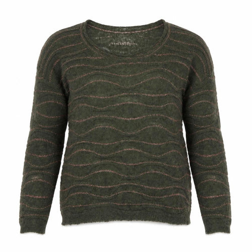 Piazza Sempione Women’s Green Wool Blend Open Knit Jumper Size 10