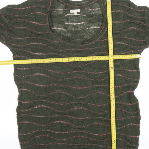 Piazza Sempione Women’s Green Wool Blend Open Knit Jumper Size 10