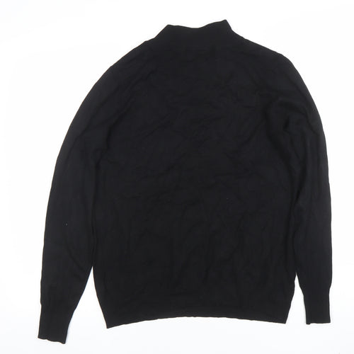Wallis Women’s Black Mock Neck Zip Detail Knit Jumper Size 14
