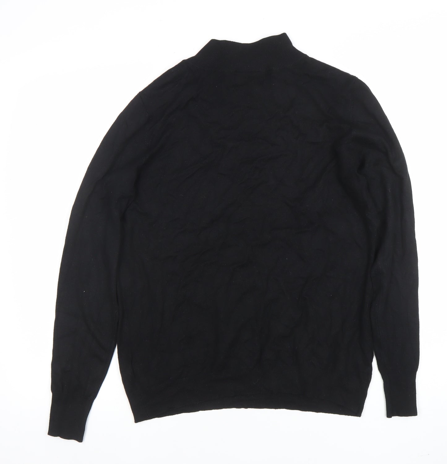 Wallis Women’s Black Mock Neck Zip Detail Knit Jumper Size 14
