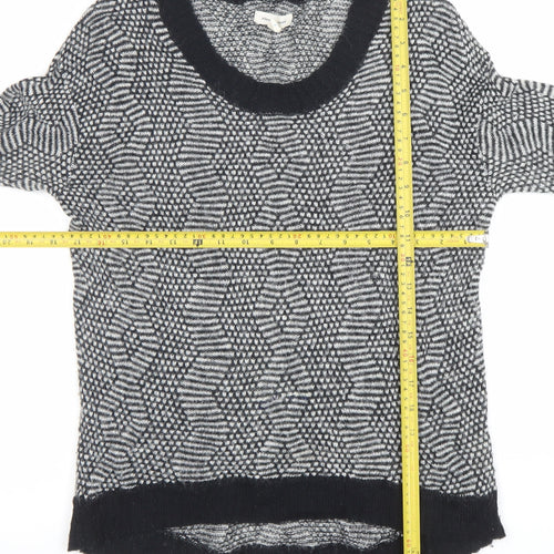 Silence + Noise Women's Black Geometric Knit Pullover Jumper Size S