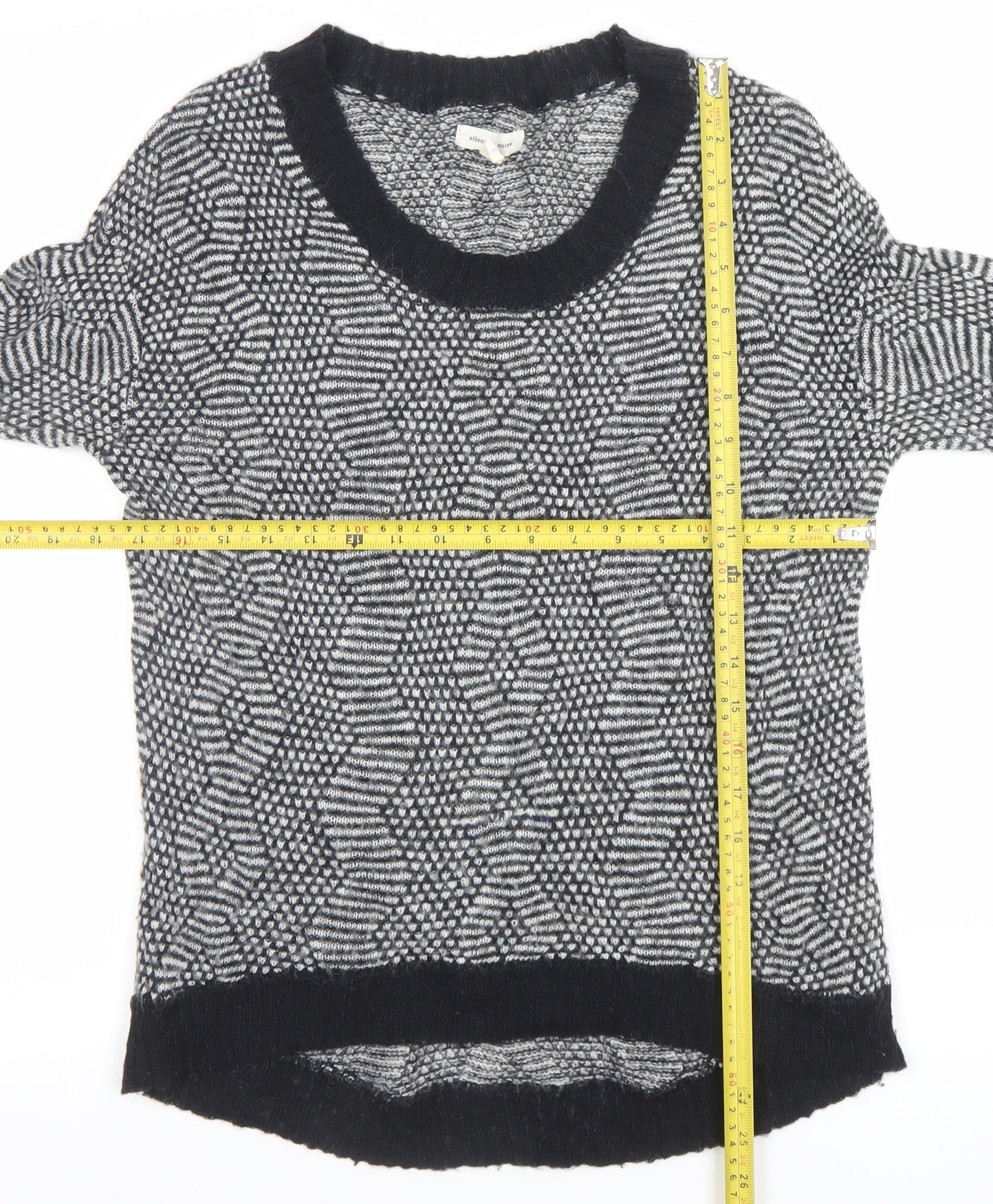 Silence + Noise Women's Black Geometric Knit Pullover Jumper Size S
