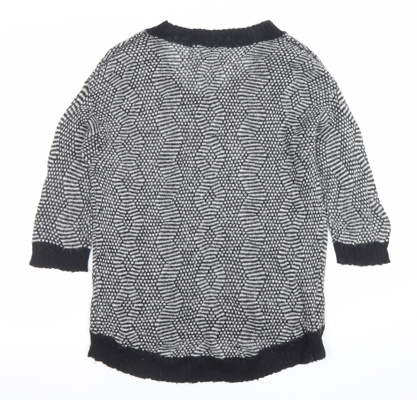 Silence + Noise Women's Black Geometric Knit Pullover Jumper Size S