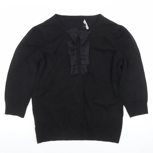 Laura Ashley Women's Black Knit Bow Detail Blouse UK 16