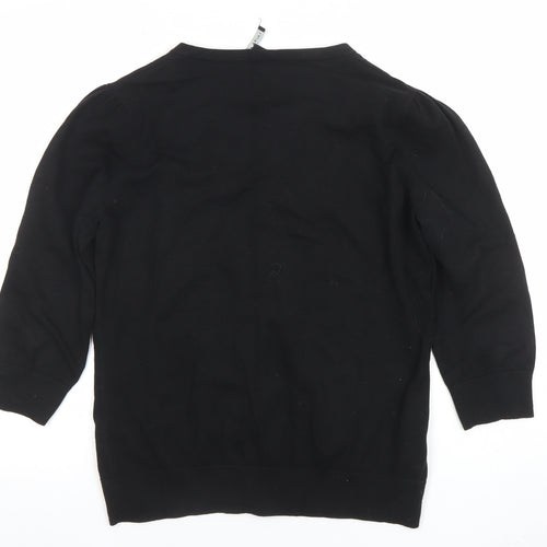Laura Ashley Women's Black Knit Bow Detail Blouse UK 16