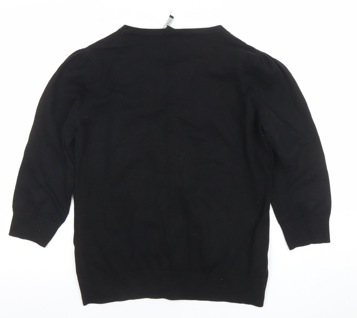 Laura Ashley Women's Black Knit Bow Detail Blouse UK 16