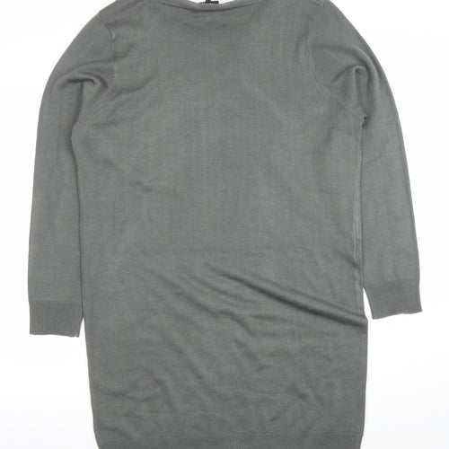 Next Women Grey Deer Knit Jumper Dress Size 20 Winter Casual