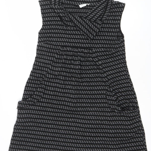 Apricot Women Black Grey Cowl Neck Sleeveless Tunic Jumper L