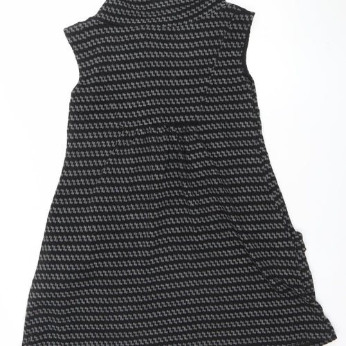Apricot Women Black Grey Cowl Neck Sleeveless Tunic Jumper L