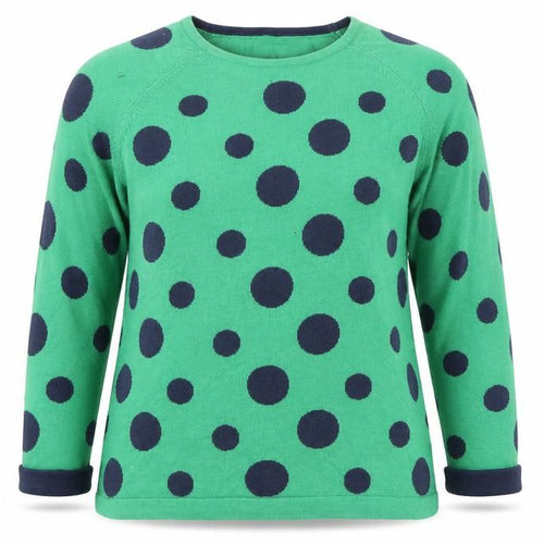 Antoni & Alison Women's Green Polka Dot Cotton Jumper Size 12