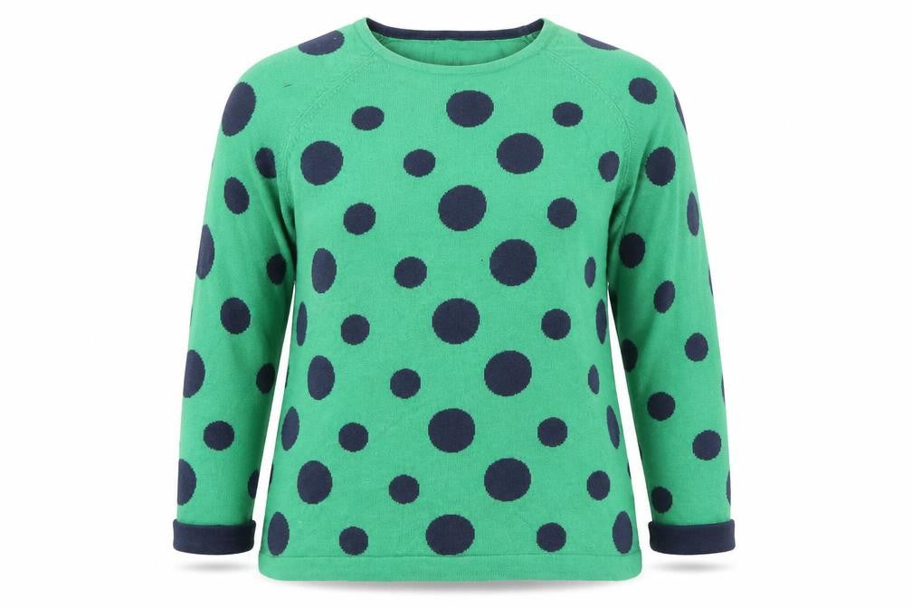 Antoni & Alison Women's Green Polka Dot Cotton Jumper Size 12