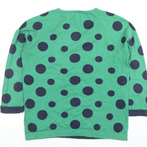 Antoni & Alison Women's Green Polka Dot Cotton Jumper Size 12
