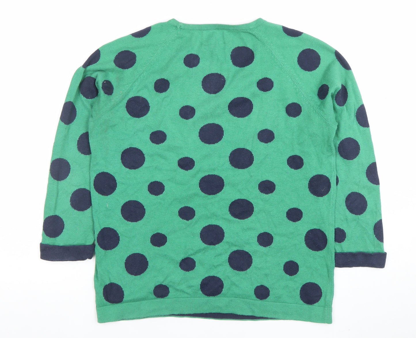 Antoni & Alison Women's Green Polka Dot Cotton Jumper Size 12