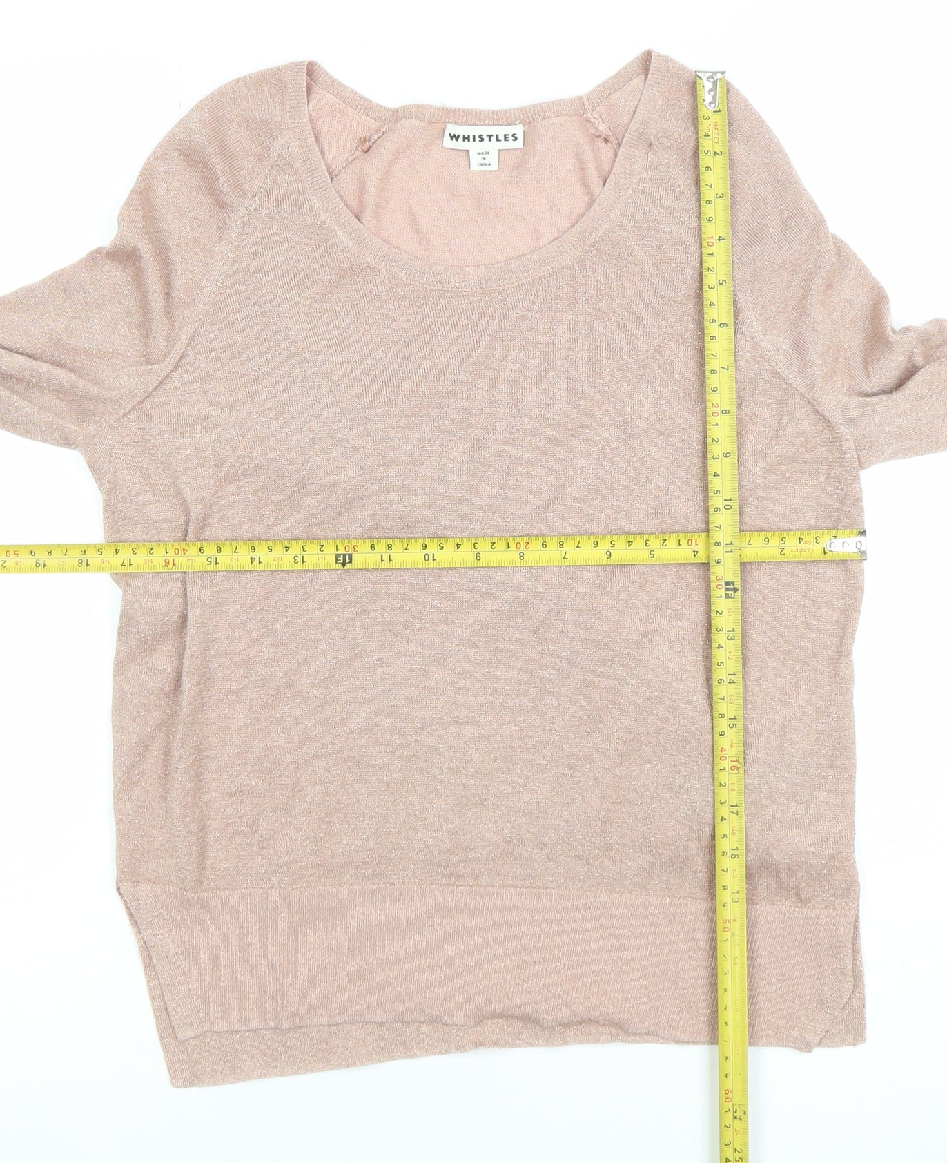 Whistles Womens Beige Scoop Neck Knit Jumper Size S