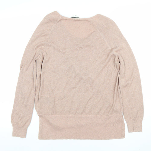 Whistles Womens Beige Scoop Neck Knit Jumper Size S