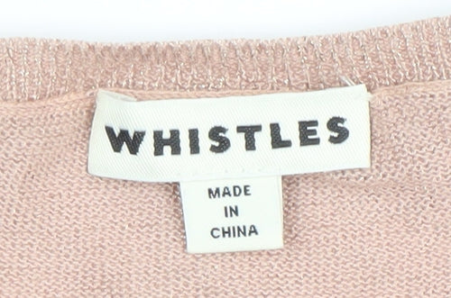Whistles Womens Beige Scoop Neck Knit Jumper Size S