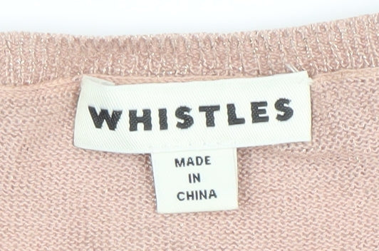 Whistles Womens Beige Scoop Neck Knit Jumper Size S
